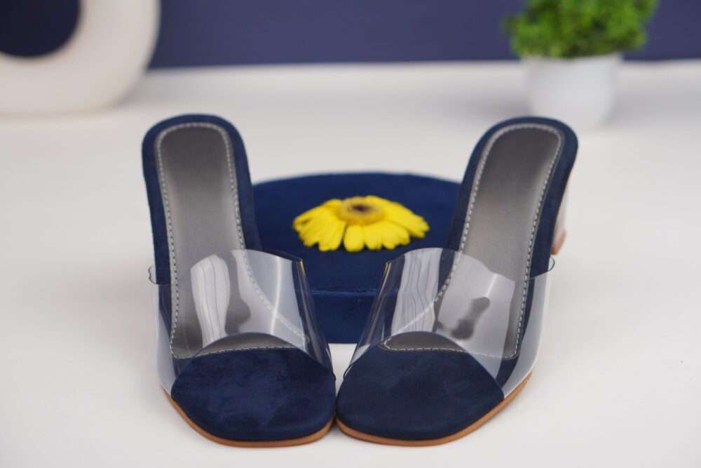 Clear slides in clear heels sandal for women